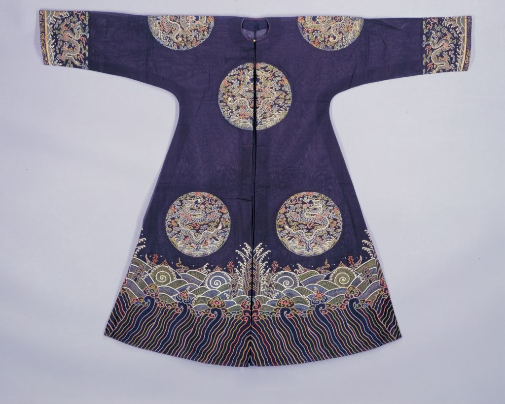 图片[1]-Shi Qing Yarn Embroidered Eight regimented Dragon Single Coat-China Archive